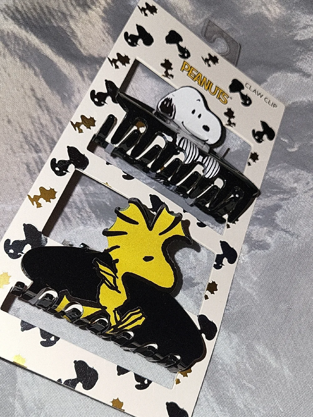 Peanuts Snoopy & Woodstock Hair Claw Clips - Black, Yellow Brand New LB - Picture 2 of 2